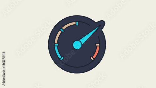 Speedometer Icon: High Performance, Quick Response, Maximum Speed Indicator