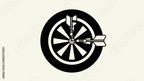 Darts Hit Bullseye Target Game Aim Accuracy Sport Concept