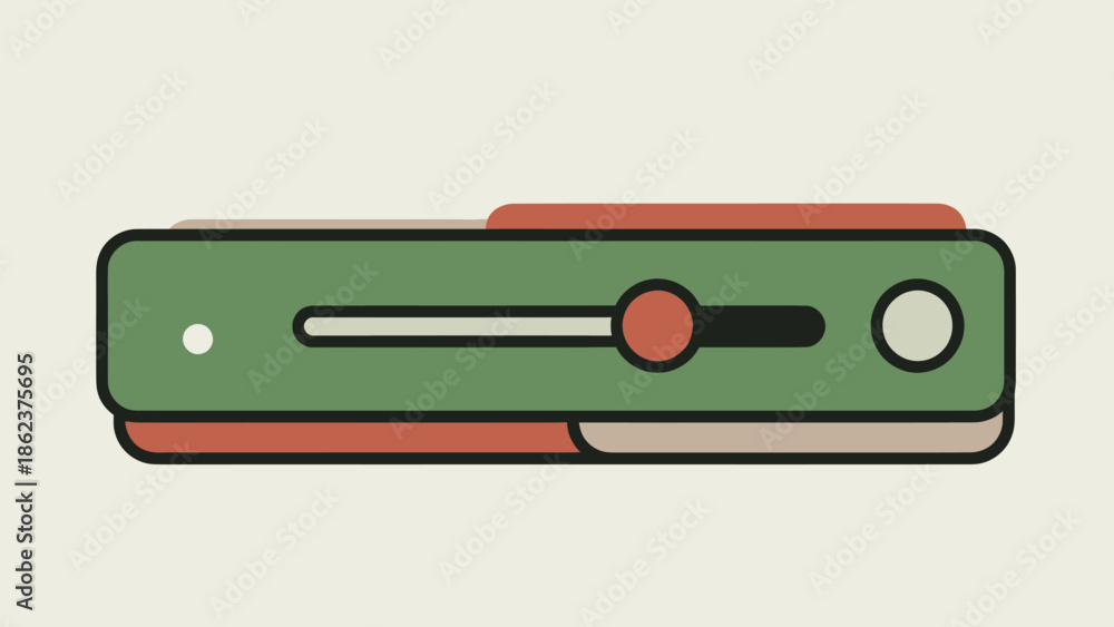 Obraz premium Modern control panel with slider and button, minimalist flat design