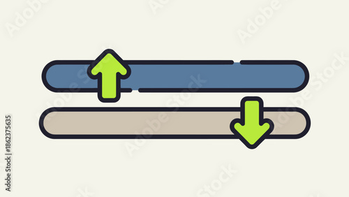Up and Down Arrows on Progress Bars, Data Transfer, Upload, Download