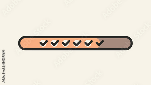 Progress Bar with Checkmarks: Task Completion, Success, and Planning