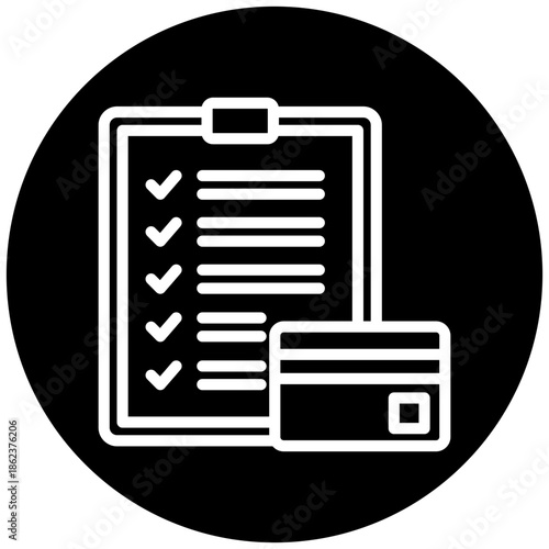 Credit Report Icon Button, Mini Illustration Relate To Taxation, Financial Report. Use For Modern Concept, Ui, Ux Web And App Development.
