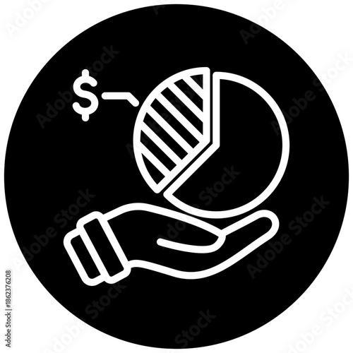 Contribution Amount Icon Button, Mini Illustration Relate To Taxation, Financial Report. Use For Modern Concept, Ui, Ux Web And App Development.