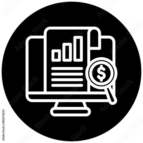 Expense Tracker Icon Button, Mini Illustration Relate To Taxation, Financial Report. Use For Modern Concept, Ui, Ux Web And App Development.