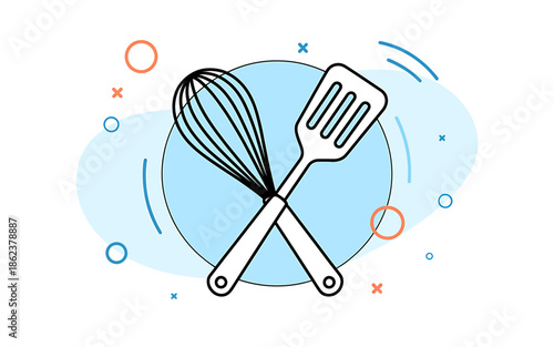 Crossed Kitchen Utensils Illustration