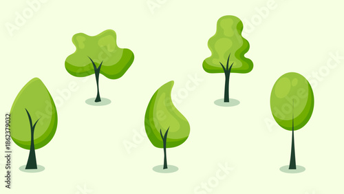 A collection of tree and shrub elements to complement illustrations