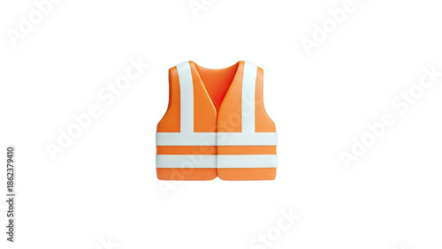 Orange Safety Vest with White Reflective Stripes