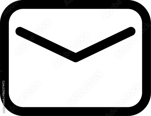 Simple black and white outline icon of an email envelope.