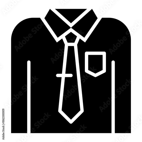 Formal Dress Code Isolated Vector Black Solid Style Icon 
