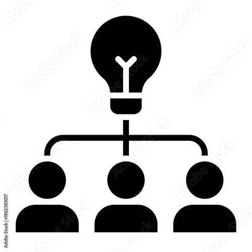 Team Idea Innovation Isolated Vector Black Solid Style Icon 