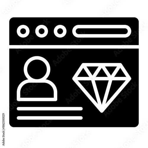 Premium Account Profile Isolated Vector Black Solid Style Icon 