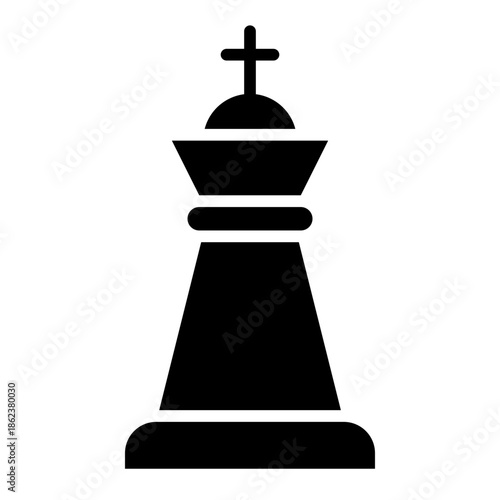 Leadership Strategy King Isolated Vector Black Solid Style Icon 