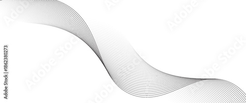 Abstract wave element for design. Digital frequency track equalizer. Stylized line art background. Vector illustration. Wave with lines created using blend tool.