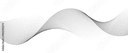 Abstract wave element for design. Digital frequency track equalizer. Stylized line art background. Vector illustration. Wave with lines created using blend tool.