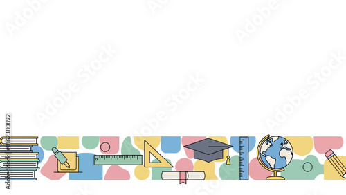 Education Icons Background with Copy Space – Global Learning for International Day of Education