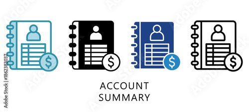 Account Summary Multi Style Icon. Mini Illustration Relate To Taxation, Financial Report. Use For Modern Concept, Ui, Ux Web And App Development.