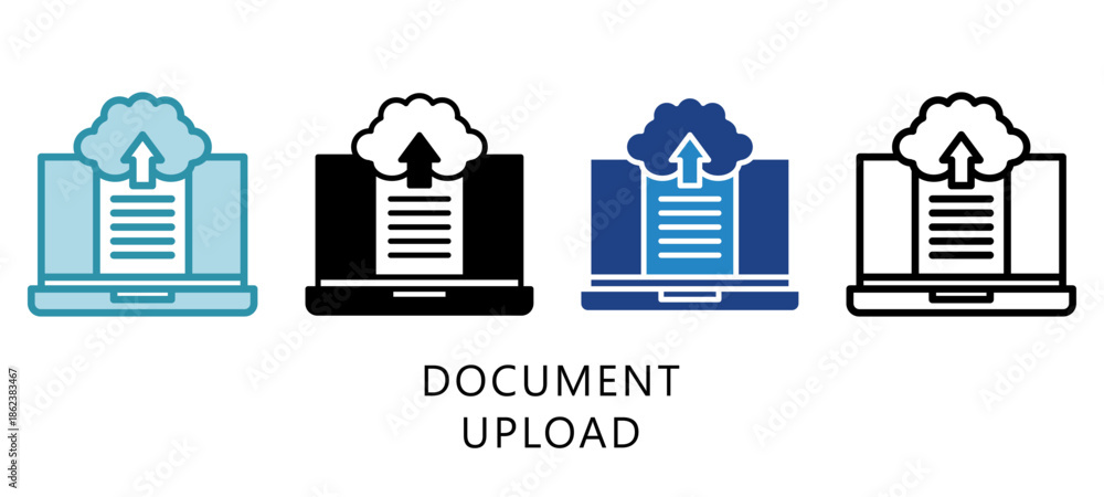 Fototapeta premium Document Upload Multi Style Icon. Mini Illustration Relate To Taxation, Financial Report. Use For Modern Concept, Ui, Ux Web And App Development.