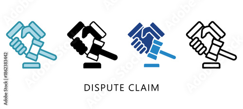 Dispute Claim Multi Style Icon. Mini Illustration Relate To Taxation, Financial Report. Use For Modern Concept, Ui, Ux Web And App Development.