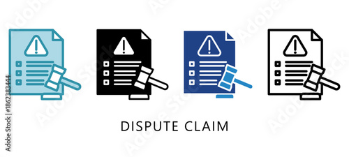 Dispute Claim Multi Style Icon. Mini Illustration Relate To Taxation, Financial Report. Use For Modern Concept, Ui, Ux Web And App Development.