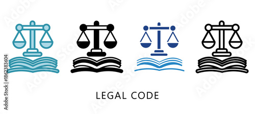 Legal Code Multi Style Icon. Mini Illustration Relate To Taxation, Financial Report. Use For Modern Concept, Ui, Ux Web And App Development.