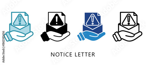 Notice Letter Multi Style Icon. Mini Illustration Relate To Taxation, Financial Report. Use For Modern Concept, Ui, Ux Web And App Development.