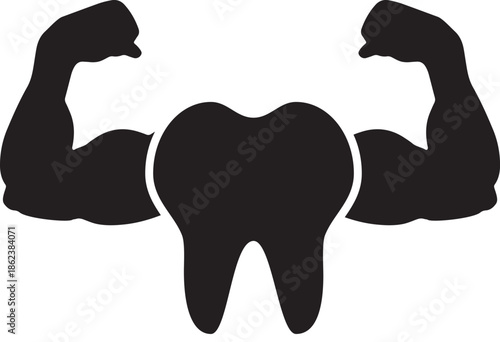 Strong Tooth Icon Symbolizing Dental Health and Strength