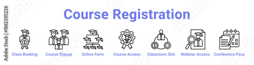 Course Registration Icon Banner and Collection