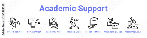 Academic Support Icon Banner and Collection