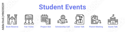 Student Events Icon Banner and Collection