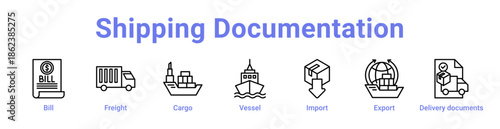 Shipping Documentation Icon Banner and Collection