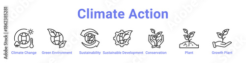 -Climate Action Icon Banner and Collection