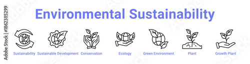 -Environmental Sustainability Icon Banner and Collection