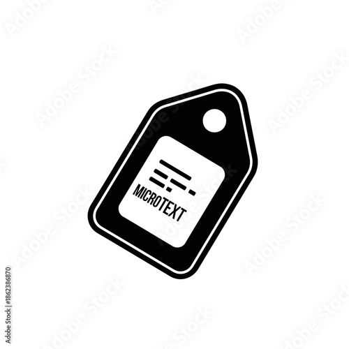 Microtext Security Tag Icon for Hidden Information and Small Print Disclosure