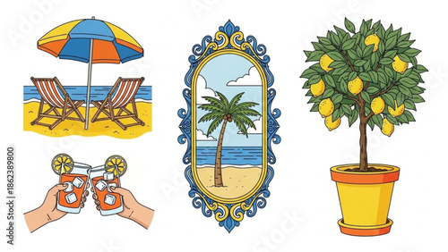 Summer Beach Vacation Vibes Sun, Sand, and Refreshing Drinks