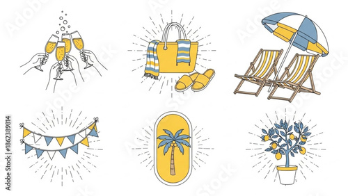 Summer Vacation, Beach Relaxation, and Festive Celebration Moments, Capturing the Essence of Holiday Travel and Leisure Activities