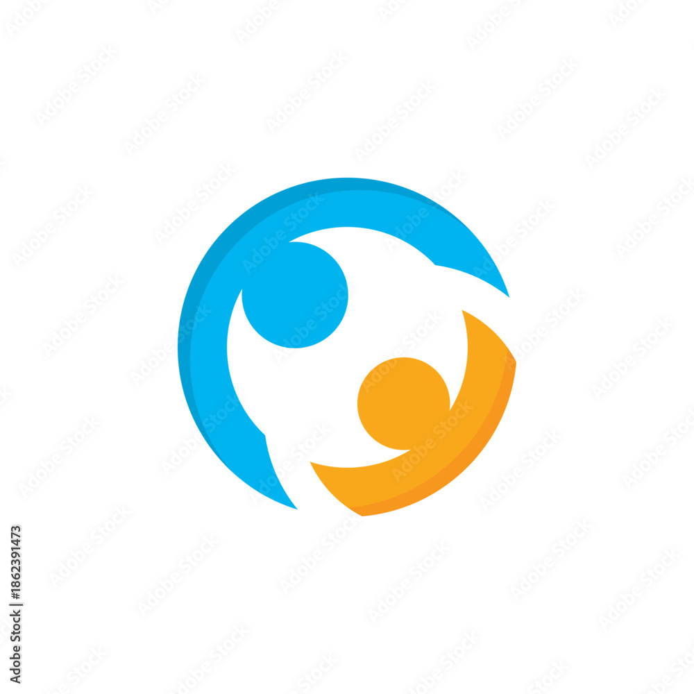 Fototapeta premium community care logo vector icon illustration
