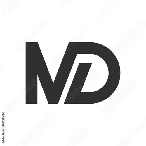 md initial logo vector icon illustration