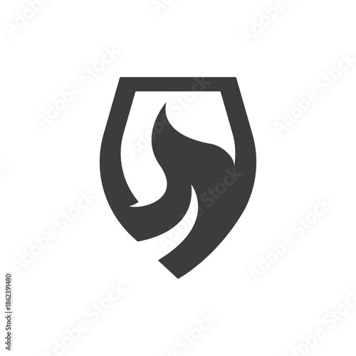 fire shield logo vector icon