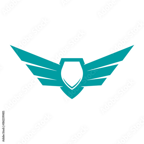 wing shield logo vector icon
