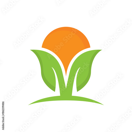 green leaves at sunset  illustration