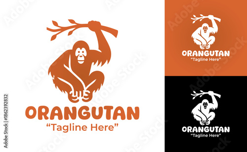Orangutan Logo Modern Minimalist Nature Identity
