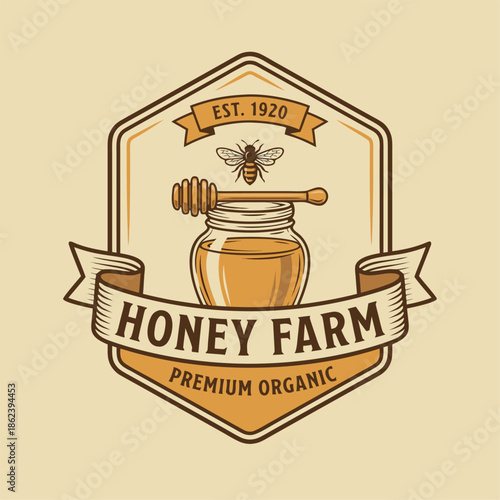 Honey Farm Premium Organic Logo Est 1920.