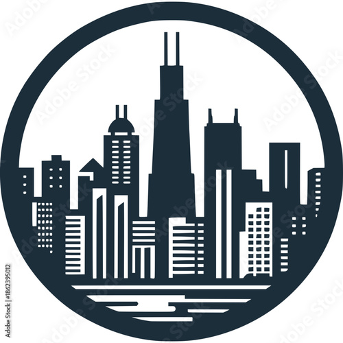 Chicago Skyline Vector Icon