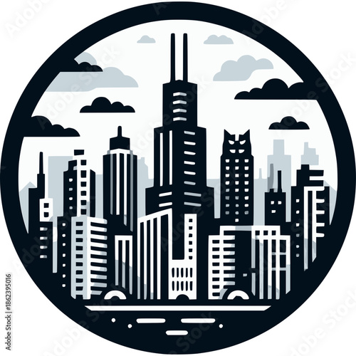 Chicago Skyline Vector Icon
