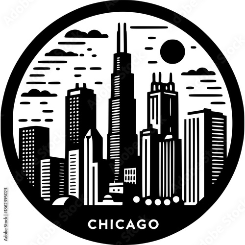 Chicago Skyline Vector Icon