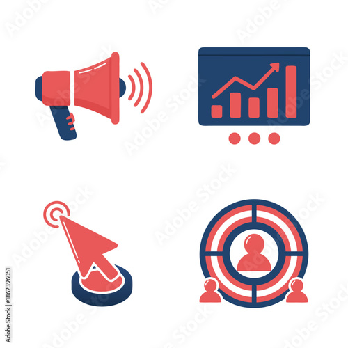 Marketing and Business Icons Set.