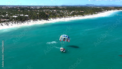 Wallpaper Mural Turquoise Beach At Punta Cana In La Altagracia Dominican Republic. Beach Landscape. Downtown District. Travel Destination. Turquoise Beach In Punta Cana In La Altagracia Dominican Republic.  Torontodigital.ca
