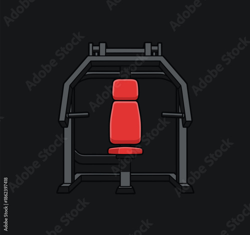 Red Chest Press Machine for Gym Workout.