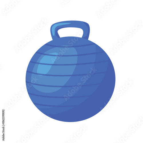 Bounchy ball icon, inflatable bounching ball vector, rubber bounche ball clip art, jumping hop ball with handle for exercise