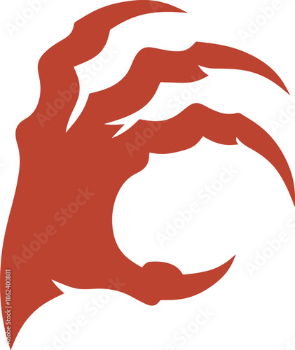 Fierce Red Clawed Hand Emblem